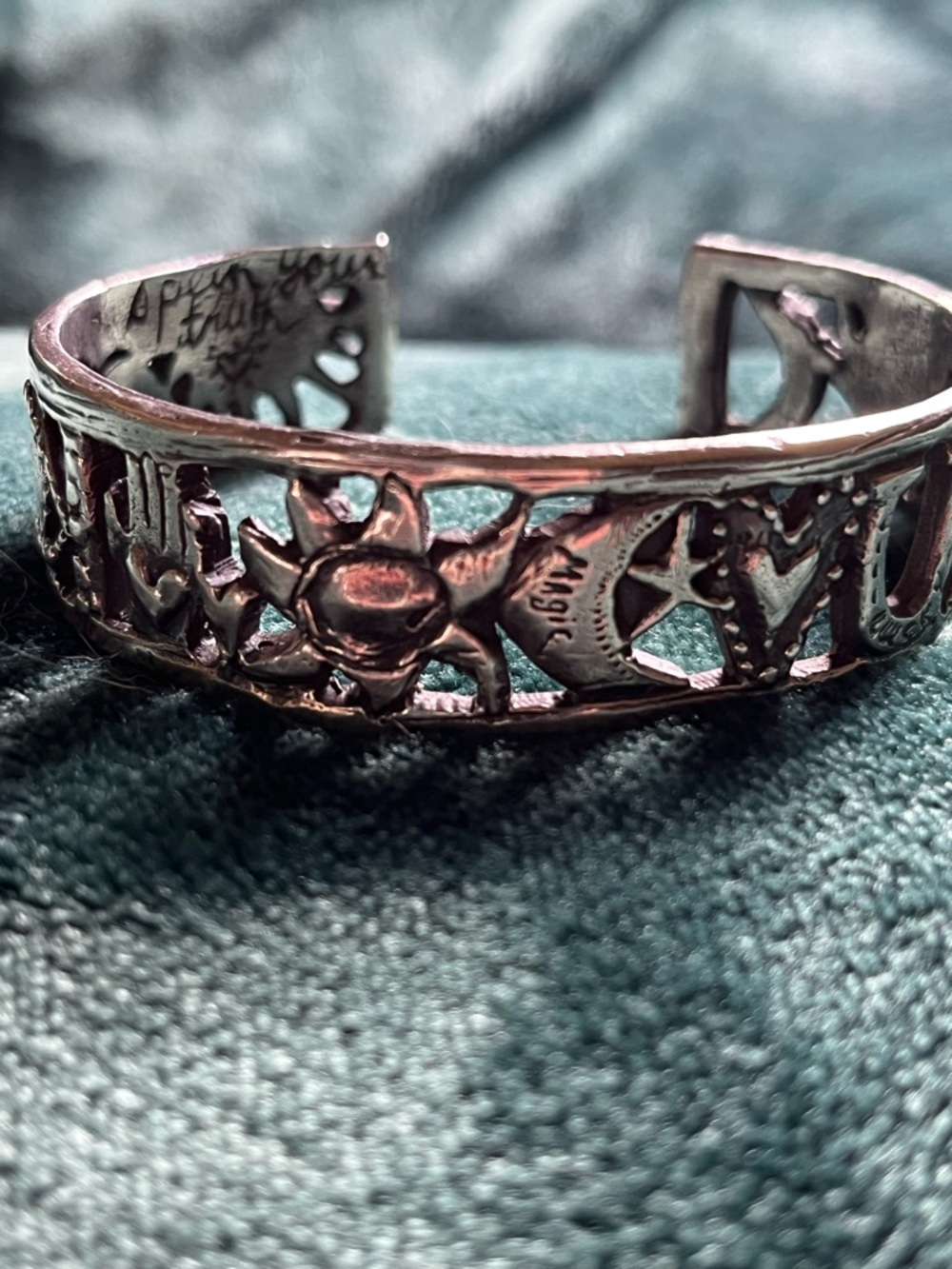 Jes MaHarry Sun, Moon, Heart, Nature, Silver Cutout Cuff Bracelet